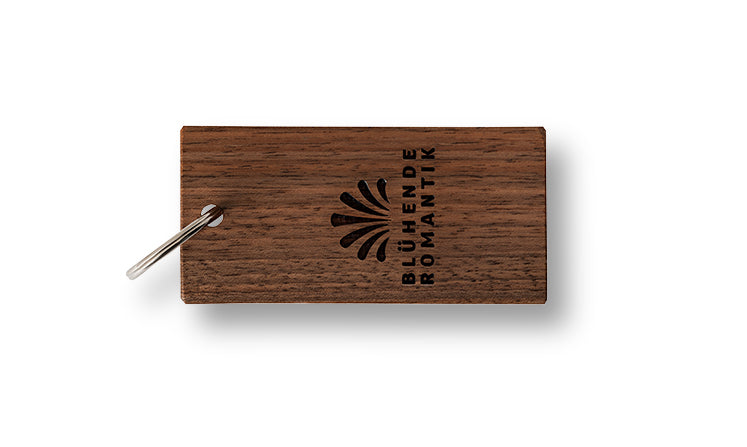 Rectangular wooden key ring