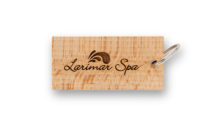 Rectangular wooden key ring