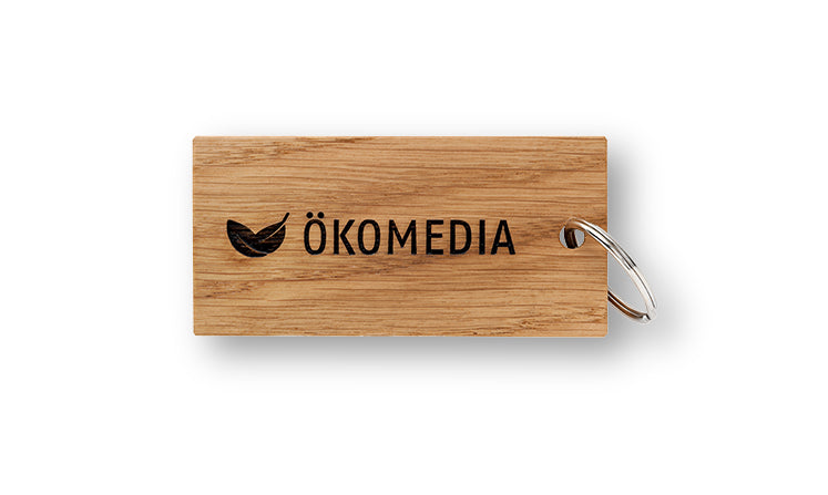 Rectangular wooden key ring